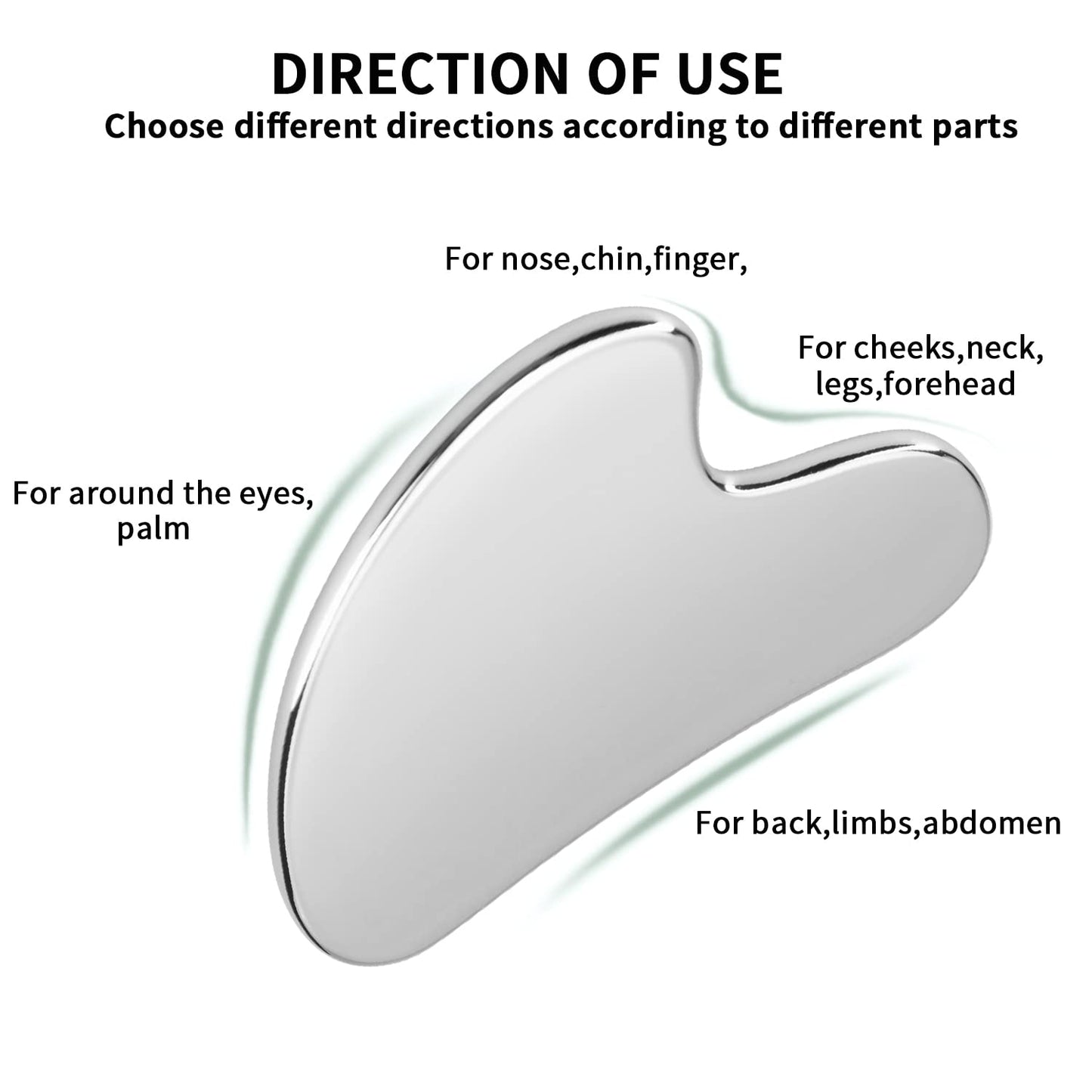 Gua Sha Facial Tools, Stainless Steel Guasha Tool for Face, Gua Sha Massage Tool for SPA Acupuncture Therapy Trigger Point, Lymphatic Drainage Tool