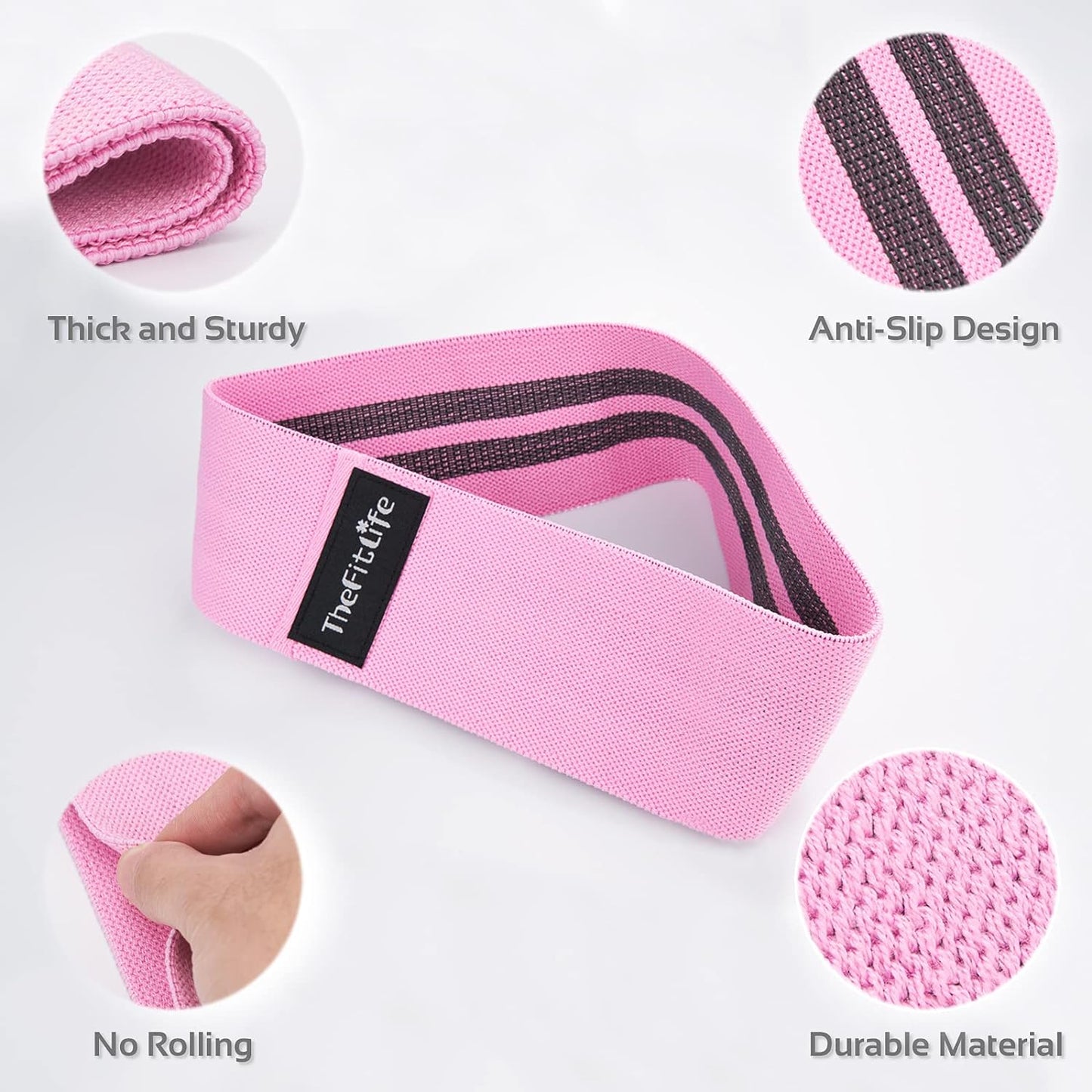 Resistance Exercise Bands for Women - Fabric Workout Bands for Booty, Hip, Glute, Leg, Thigh, Squat, Butt Lift Excersize and Fitness Loop Bands for Home Gym